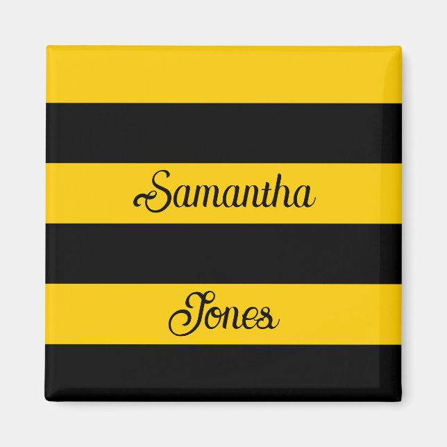 Aimant Funny Classic Bumble Bee Stripes Motif rayé (Devant)