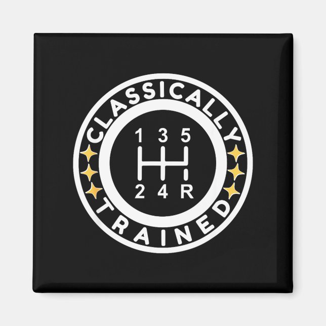 Aimant Funny Clically Trained Manual Car Driving Humor  (Devant)