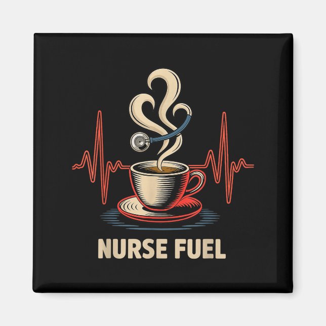 Aimant Funny Coffee Nurse Ekg Nurses Energy Caffeine Love (Devant)