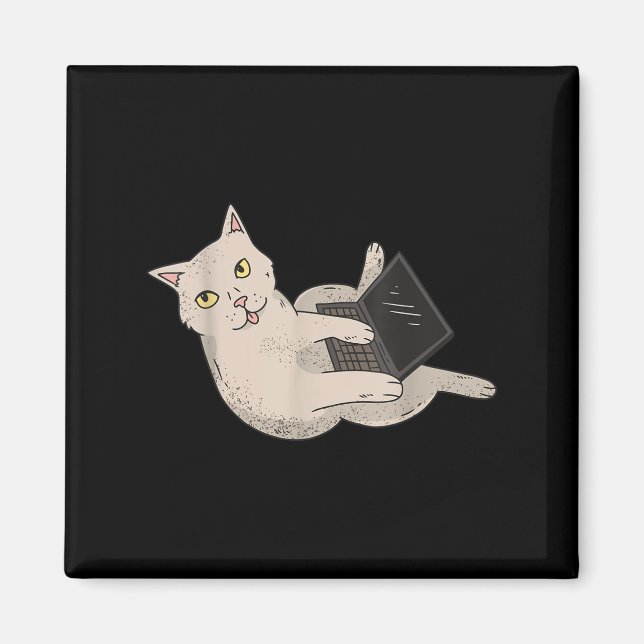 Aimant Funny Computer Whisperer Cat It Professional Engin (Devant)