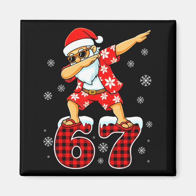 Aimant Funny Cool Dabbing Santa Hawaii 67 Meme Christmas  (Devant)
