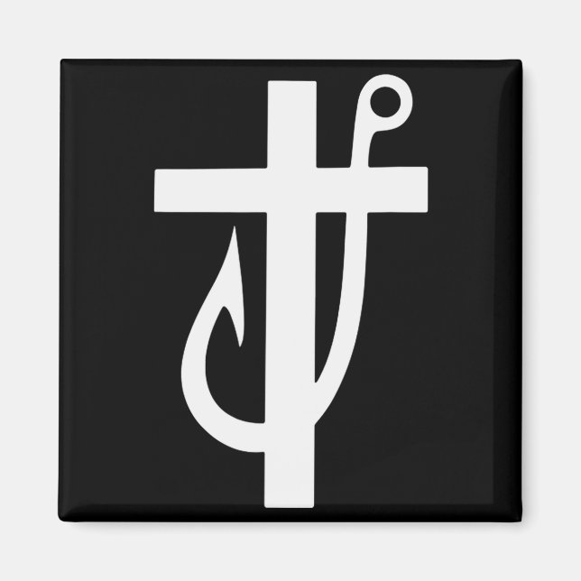 Aimant Funny Cross Christian - Jesus Made Me A Fisherman  (Devant)
