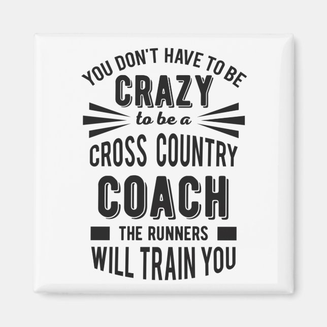 Aimant Funny Cross Country Coach Crazy (Devant)
