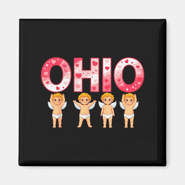 Aimant Funny Cud Ohio Midwestern Party O-h-i-o In Valenti (Devant)