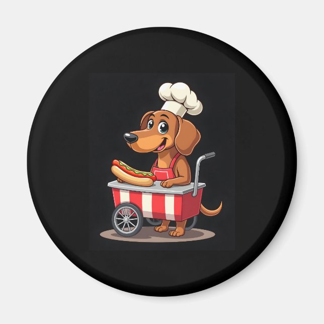 Aimant Funny Dachshund Chien Hotdog Sandwich Weenie Sauci (Devant)