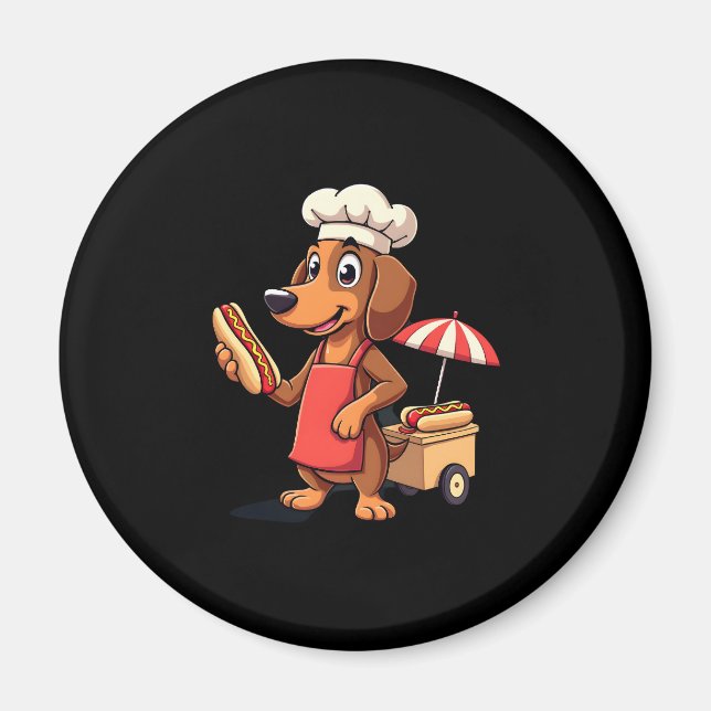 Aimant Funny Dachshund Chien Weenie Saucisse Hotdog Sandw (Devant)