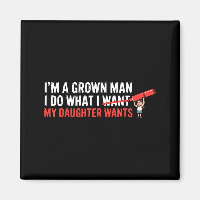 Aimant Funny Dad Father Daughter Humor Man Fatherhood Fam (Devant)
