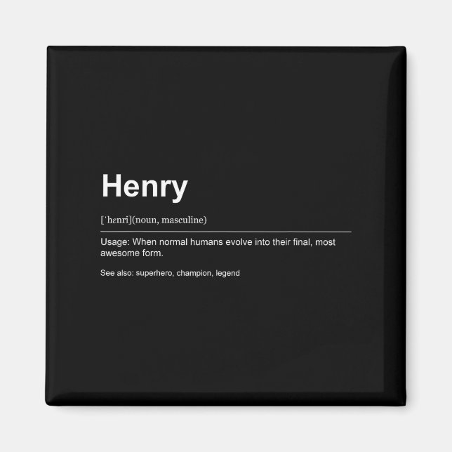 Aimant Funny Definition Quote For The Name Henry _  (Devant)