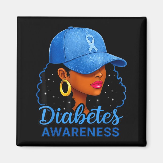 Aimant Funny Diabetes Awareness Month Black Women  (Devant)