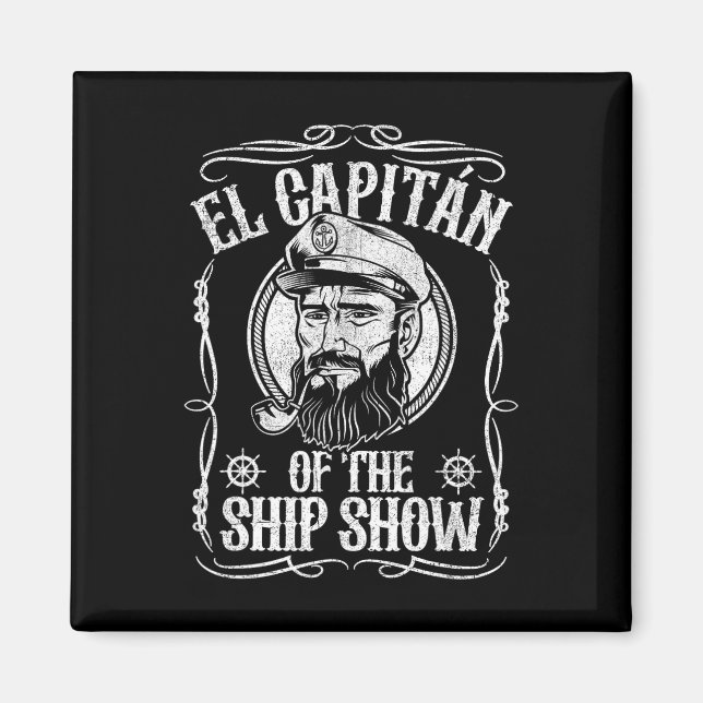 Aimant Funny El Capitan Of The Ship Show Boating Pontoon  (Devant)