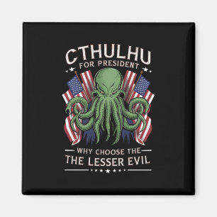 Aimant Funny Elections 2024 Cthulhu pour le président