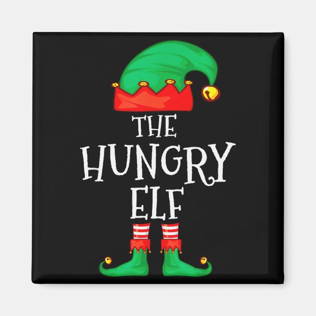 Aimant Funny Elf Family Christmas The Hungry Elf Sweater  (Devant)