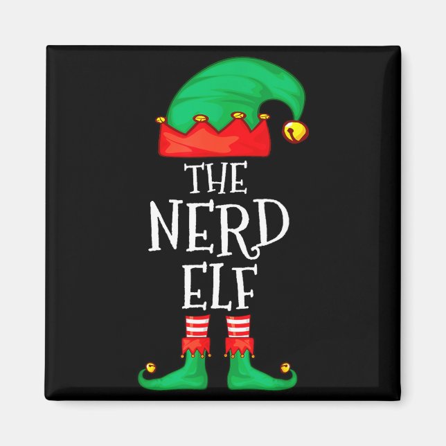Aimant Funny Elf Family Christmas The Nerd Elf Sweater Me (Devant)