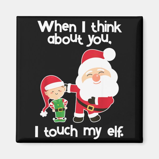 Aimant Funny Elf Inappropriate Adult Humor Christmas Gift (Devant)