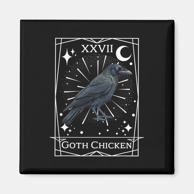 Aimant Funny Fairycore Tarot Gothique Witchcraft Poulet D (Devant)