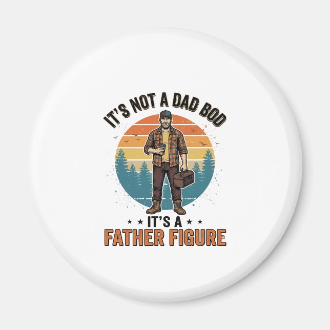 Aimant Funny Father Figure Vintage Dad Humor Shirt Design (Devant)