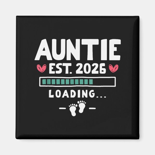 Aimant Funny First Time Aunt Baby Announcement - Auntie E (Devant)