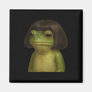 Aimant Funny Frog Girl Bob Hair Meme Art