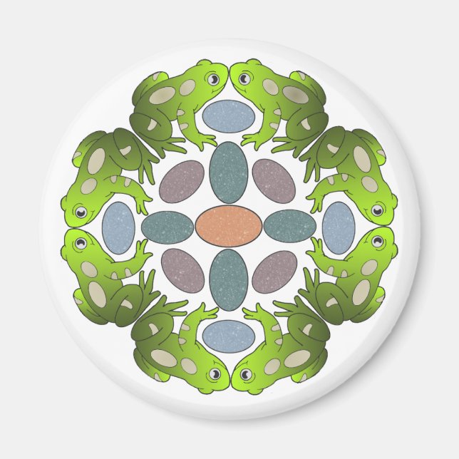 Aimant Funny Frog Mandala (Devant)