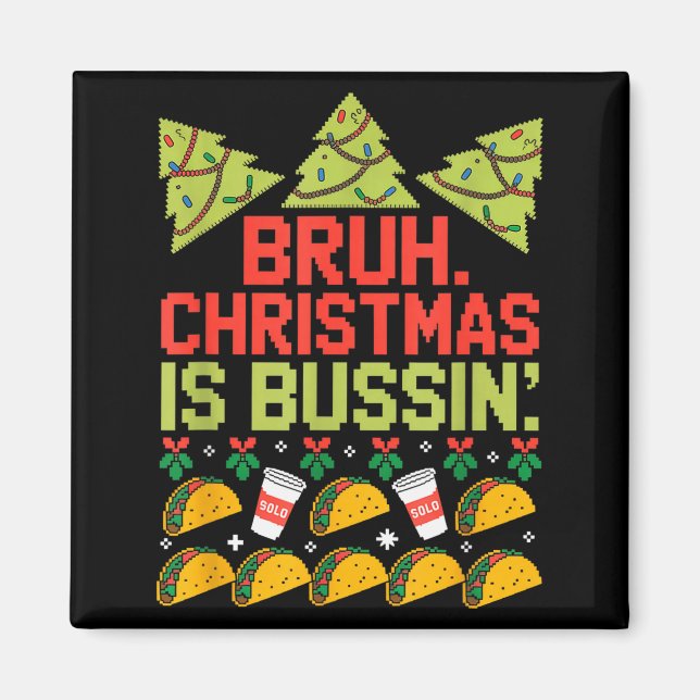 Aimant Funny Gen Alpha Gen Z Argot Drôle Sweat de Noël (Devant)