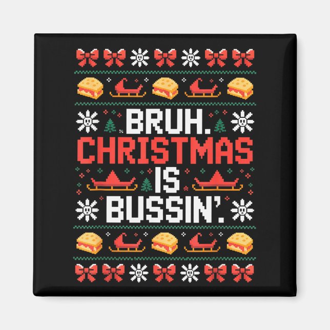 Aimant Funny Gen Alpha Gen Z Argot Sweat de Noël drôle (Devant)