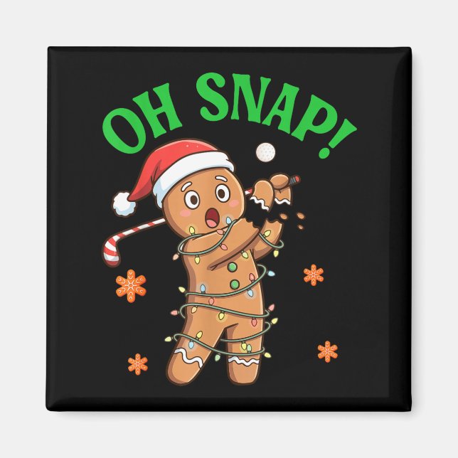 Aimant Funny Gingerbread Golf Christmas Cookie Oh Snap Sa (Devant)