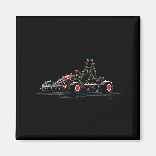 Aimant Funny Go Kart Christmas Graphics Lights Lover Kart (Devant)
