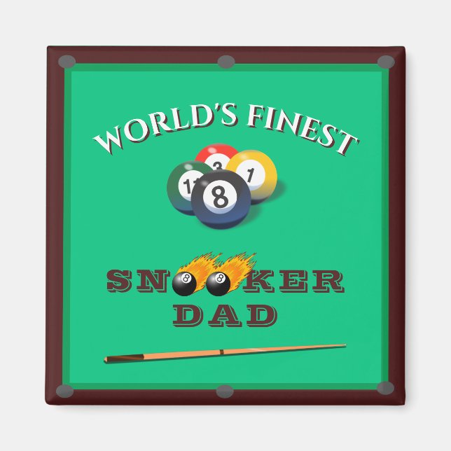 Aimant Funny Green Pool Table Snooker Papa Fête des pères (Devant)
