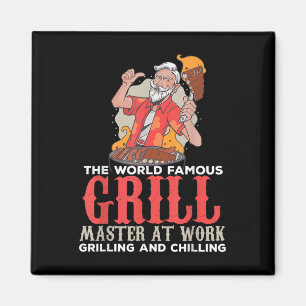 Aimant Funny Grill Master Bbq Lovers Foodies Chef Fumé