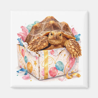 Aimant Funny Grumpy Watercolor Happy Birthday Gift Turtle