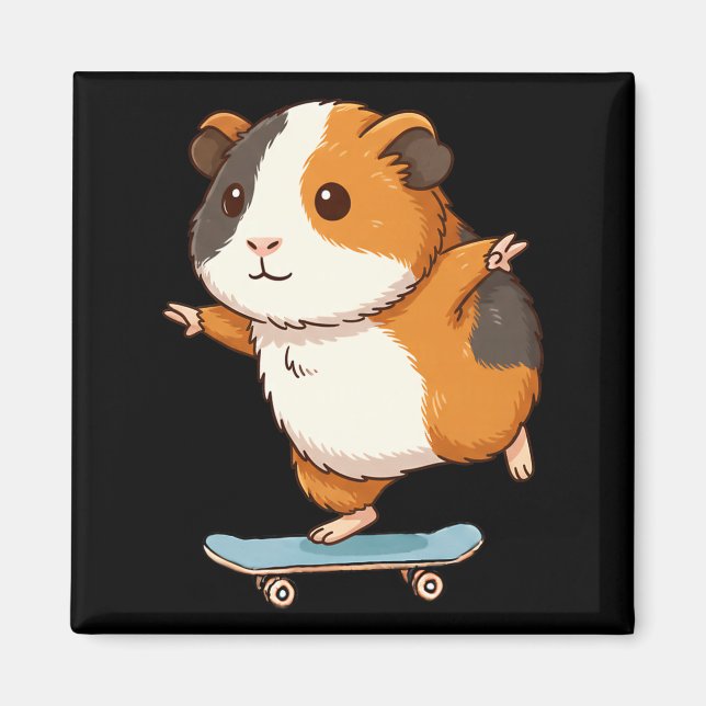 Aimant Funny Guinea G Skater Skateboard Ballerina Zoo Boy (Devant)