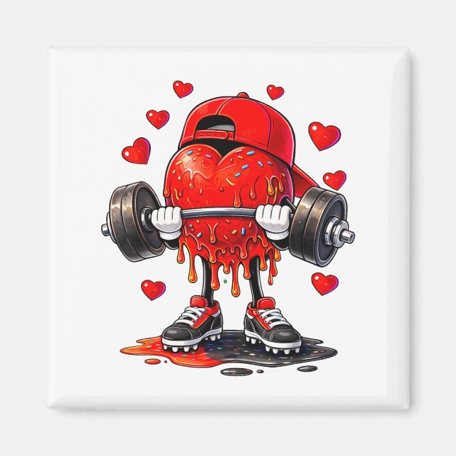 Aimant Funny Gym Heart Weightlifting Fitness Workout Drip (Devant)