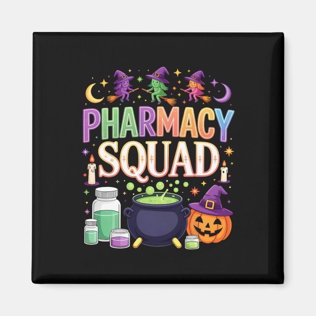 Aimant Funny Halloween pilules Pharmaciens Squad Chemise  (Devant)