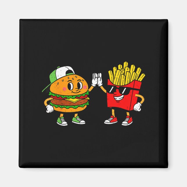 Aimant Funny Hamburger Frites Combo Snacks Nourriture Rap (Devant)