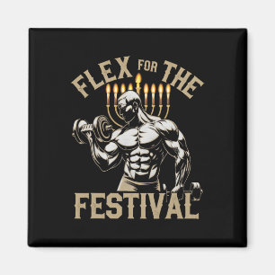Aimant Funny Hanoukka Jewish Gym Workout Flex Festival
