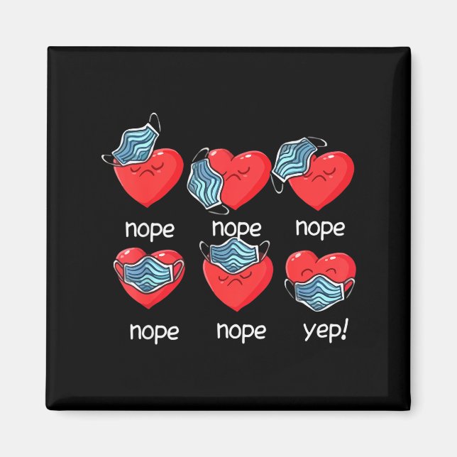 Aimant Funny Heart Face Mask Men Women Cute Sweet Valenti (Devant)