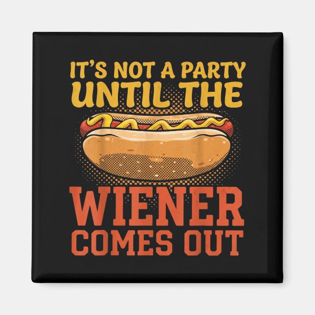 Aimant Funny Hot Dog Design For Men Women Hotdog Stand Ga (Devant)