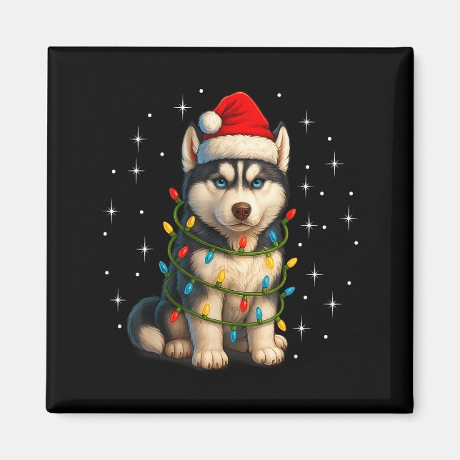 Aimant Funny Husky Dog Christmas Pj Pajama Men Women Pjs  (Devant)