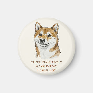 Aimant Funny "I Chews You" Shiba Inu Valentine's Day Art