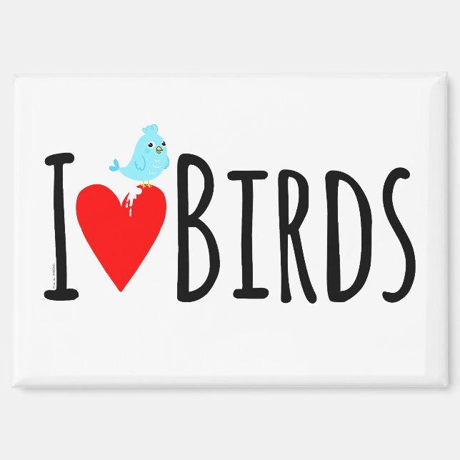 Aimant  Funny I Love Birds  (Recto)