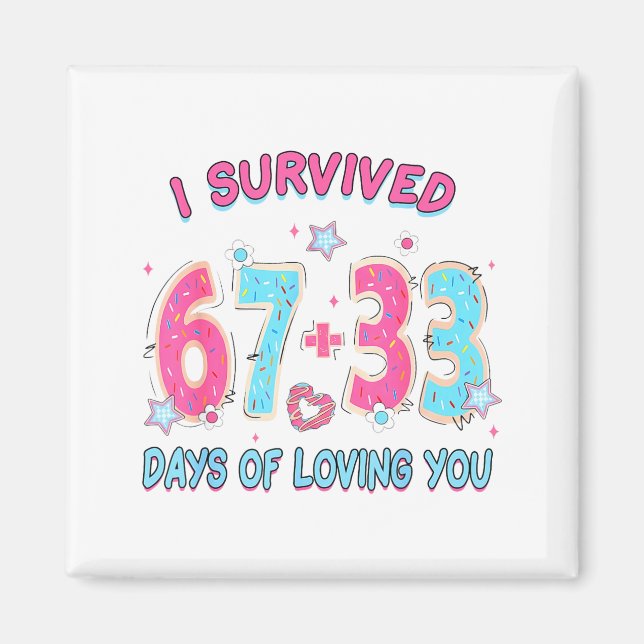 Aimant Funny I Survived 67 + 33 Days Of Loving You Valent (Devant)