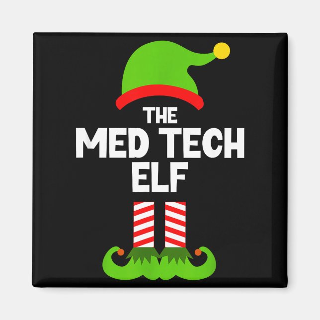 Aimant Funny I'm The Med Tech Elf Christmas Xmas Medical  (Devant)