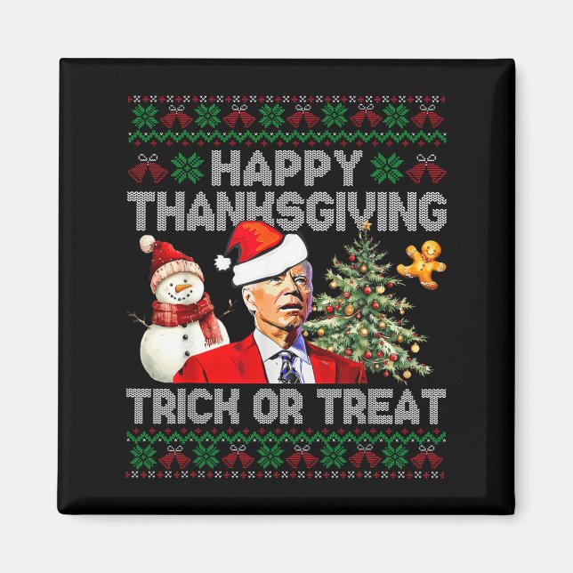 Aimant Funny Joe Biden Santa Merry Thanksgiving Christmas (Devant)