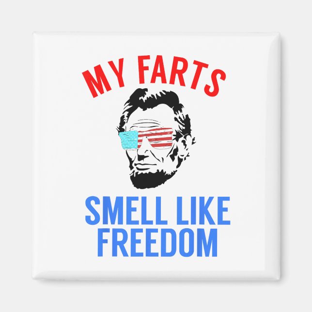Aimant Funny Juillet 4 Party - Funny Abe Lincoln Tee (Devant)