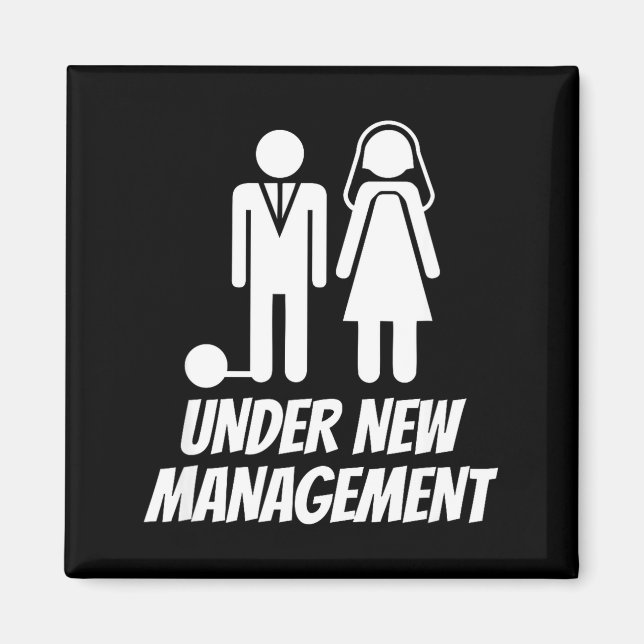 Aimant Funny Just Married , Fun Newlywed Gag For Men  (Devant)