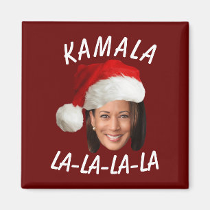 Aimant Funny Kamala Harris Face Santa Hat Noël