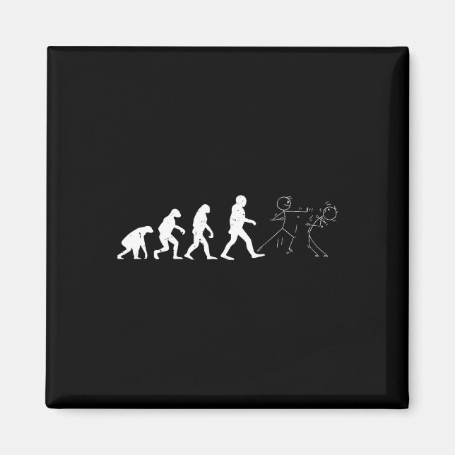 Aimant Funny Karate Evolution Karate Stick Figure (Devant)