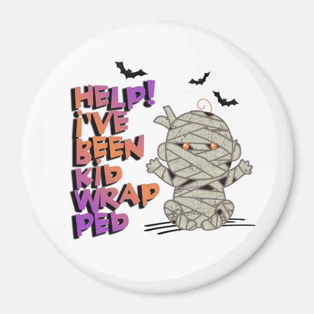 Aimant Funny Kidwrapped maman bébé Orange ID683 (Devant)