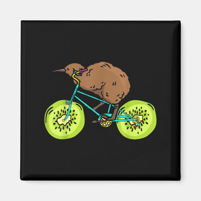 Aimant Funny Kiwi Biker Cycling Gift New Zealand  (Devant)
