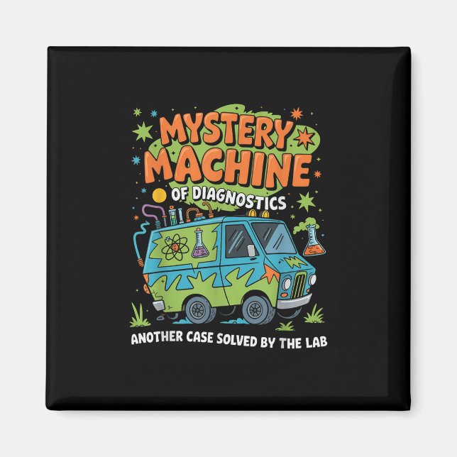 Aimant Funny Lab Week 2025 Retro Mystery Machine De Diagn (Devant)